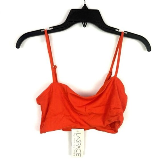 L Space Women’s Rebel Orange/Red Bikini Top Size Large - Picture 1 of 4